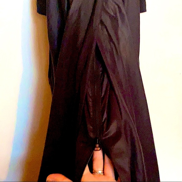 Helmut Lang Shiny Black Drape Dress with Zippers - Picture 9 of 11